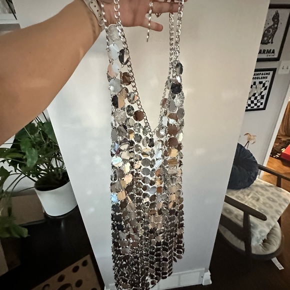 NWT 12th TRIBE - DIANA SILVER DISCO DRESS - LARGE - Picture 7 of 8